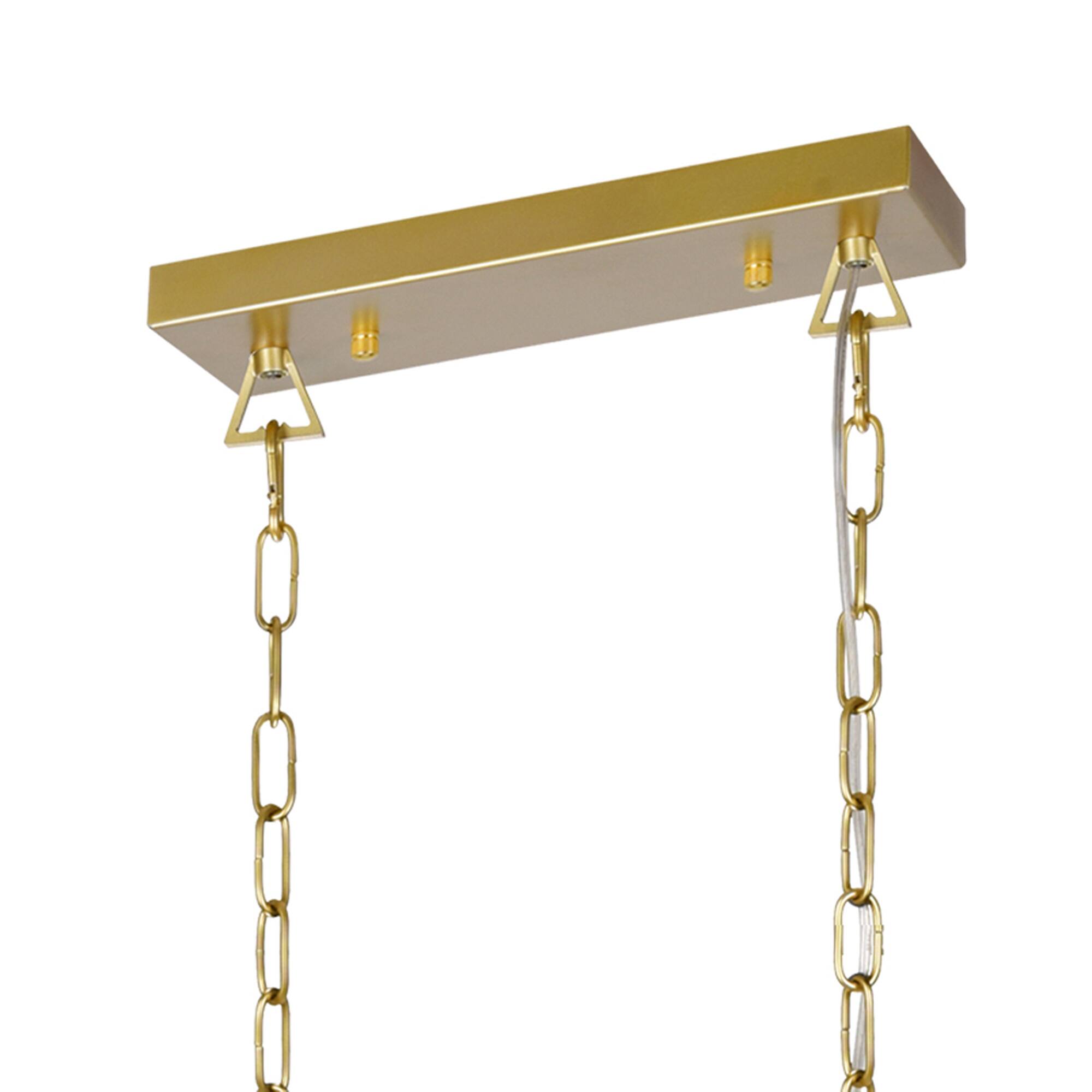 Alt View 2. CWI Lighting - Tudor 6 Light Island/Pool Table Chandelier With Satin Gold & Black Finish - Satin Gold & Black.