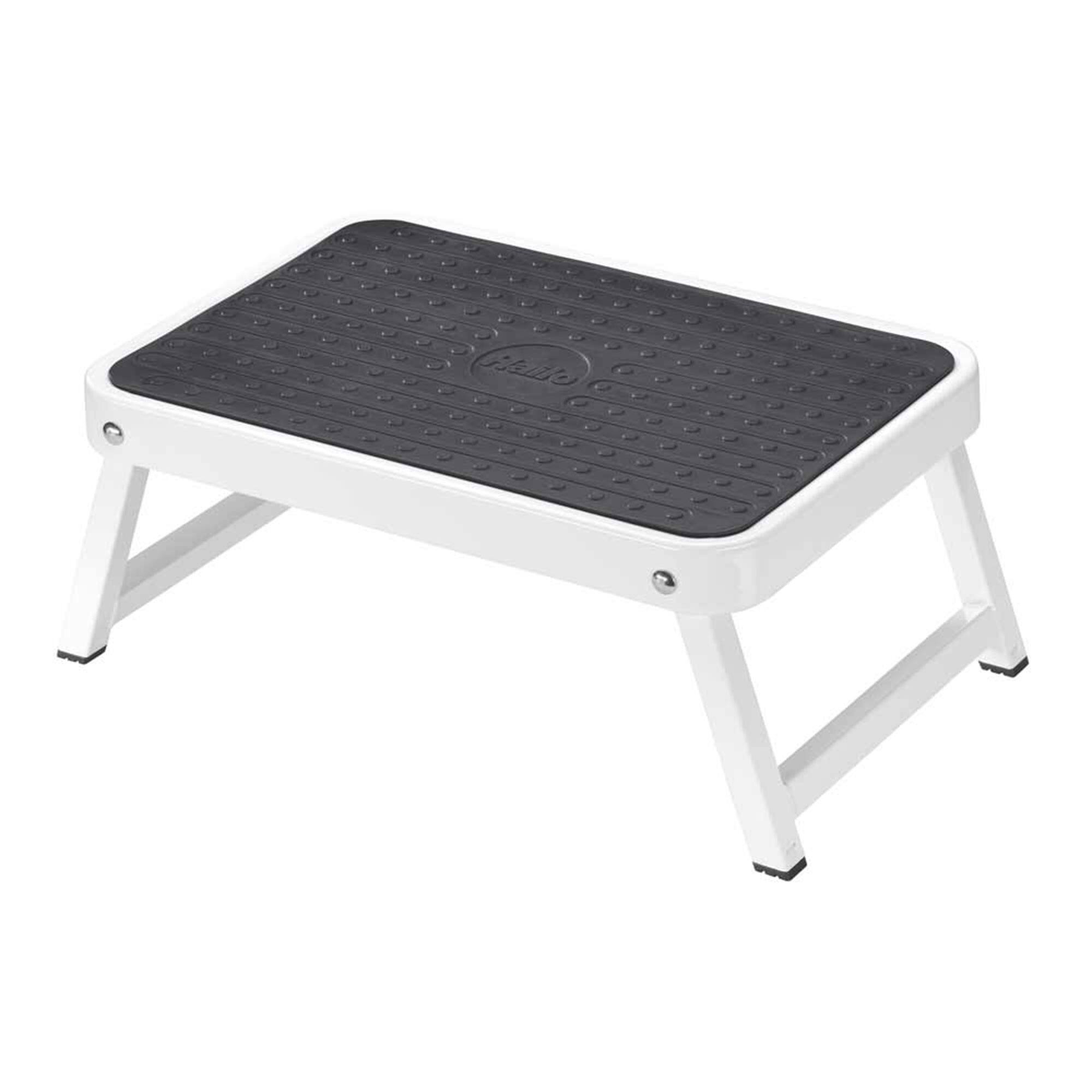 Front. Hailo - Hailo Folding Step Stool, OneStep Compact Platform, Non-Skid, 330 Lbs Capacity - Black, White.