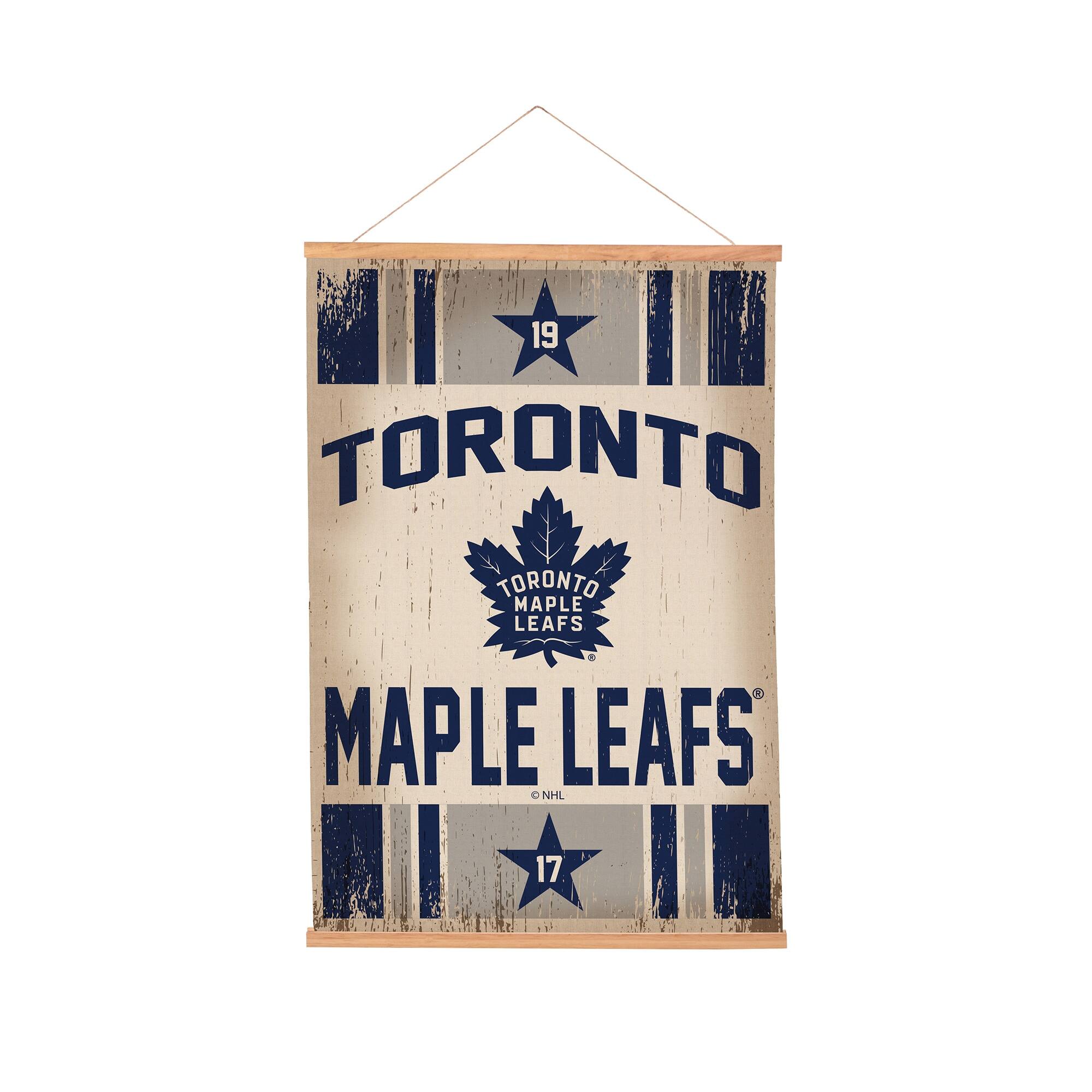Toronto Maple Leafs 24" x 36" Antique Style Canvas Wall Art Tapestry with Wood Frame
