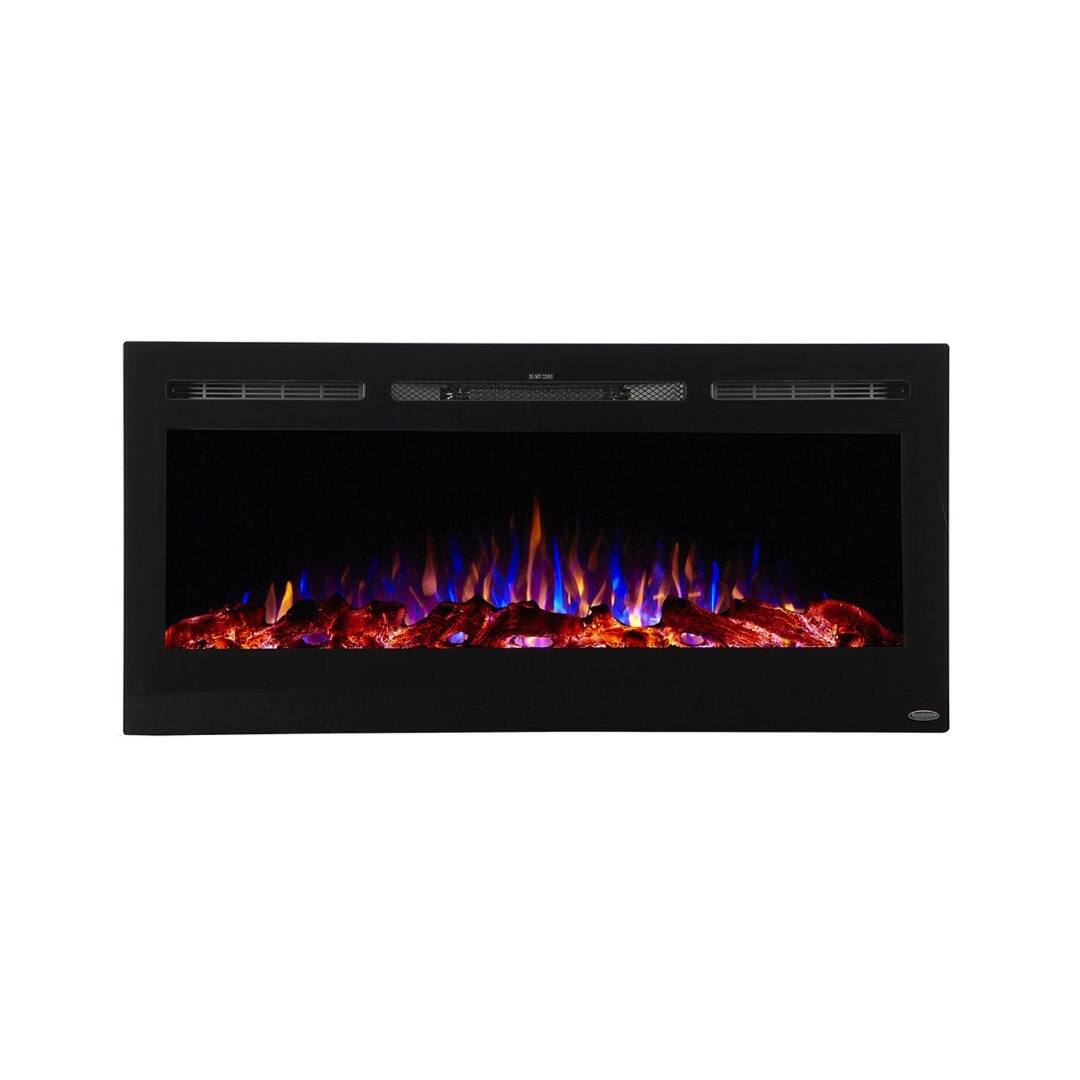 Front. Touchstone Home Products - 45 in. Wall Mounted Recessed Sideline Smart Electric Fireplace 1500W - Black.