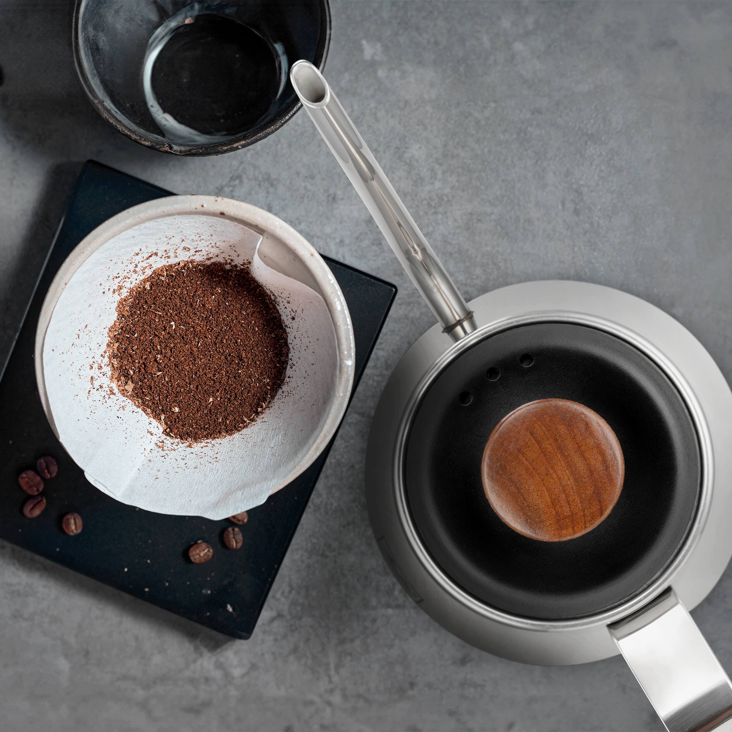 Alt View 6. Melitta - Precision Pour X 20-oz. Pour Over Gooseneck Spout Kettle - Stainless Steel.