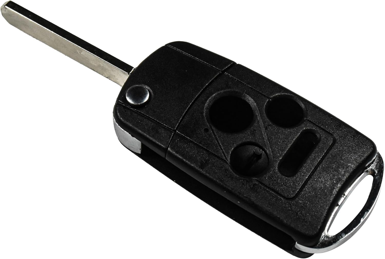 Angle. HQRP - 4-Button Flip Key Fob Shell Remote Case with Uncut Blade for Honda Accord 2003-2006 - Black.