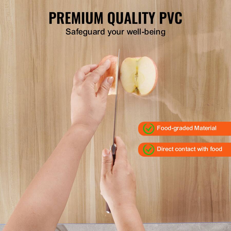 Plastic Rounded Rectangular Table Top VEVOR Plastic Table Cover, 40 x 60 Inch 1.5 mm Thick Clear Table ...