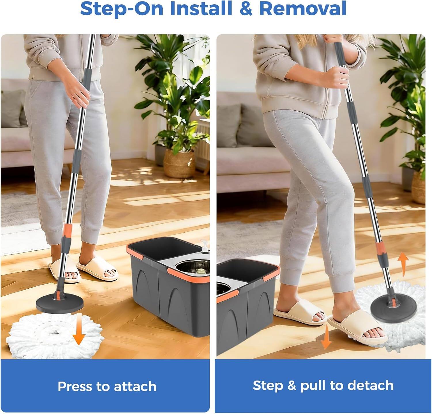 Step-On Install & Removal

Press to attach

Step & pull to detach