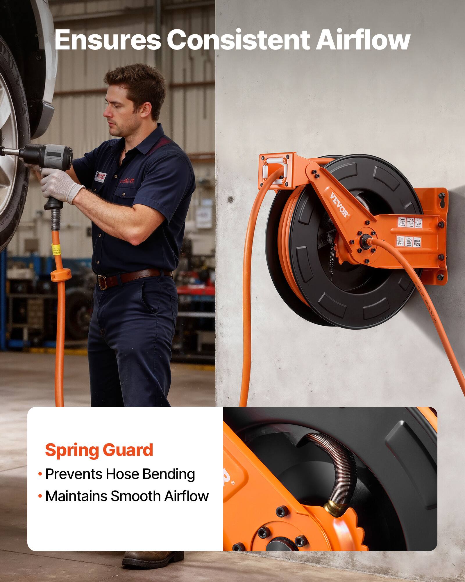 Ensures Consistent Airflow

Spring Guard
- Prevents Hose Bending
- Maintains Smooth Airflow