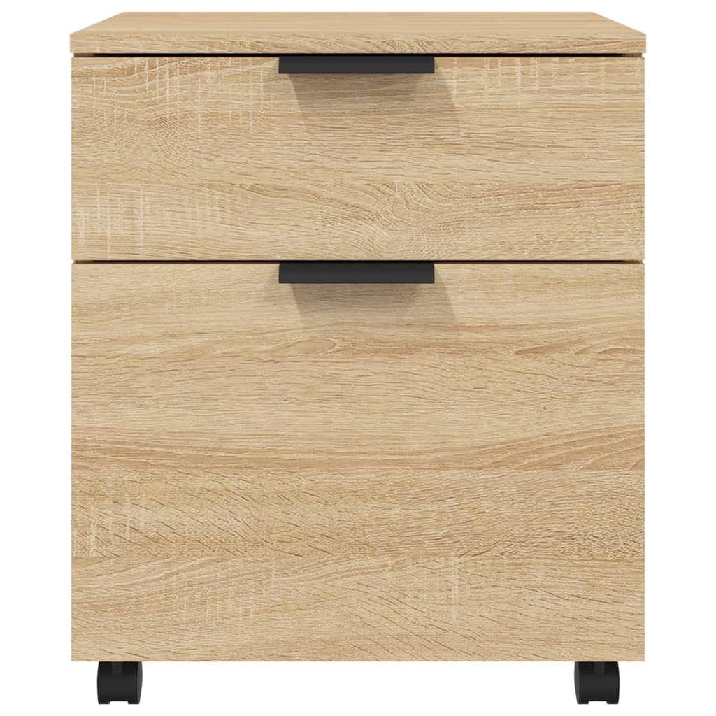 Alt View 2. Boyel Living - Sonoma Oak Mobile File Cabinet with Lockable Wheels in Brown - Brown.