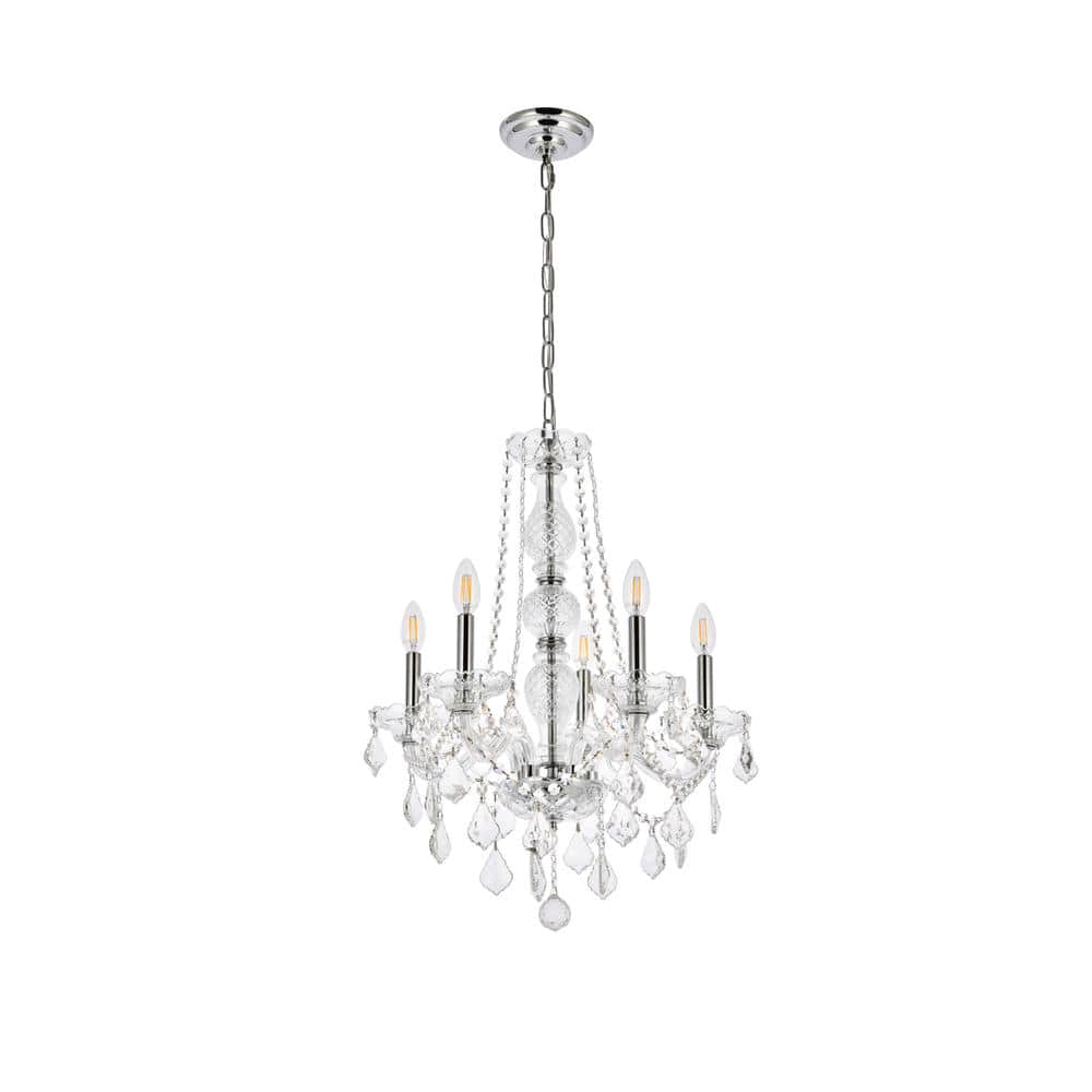 Elegant Lighting - Verona 5 light Chandelier Clear Royal Cut Crystal - Chrome price history on PriceWatchPro