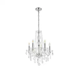 Elegant Lighting - Verona 5 light Chandelier Clear Royal Cut Crystal - Chrome