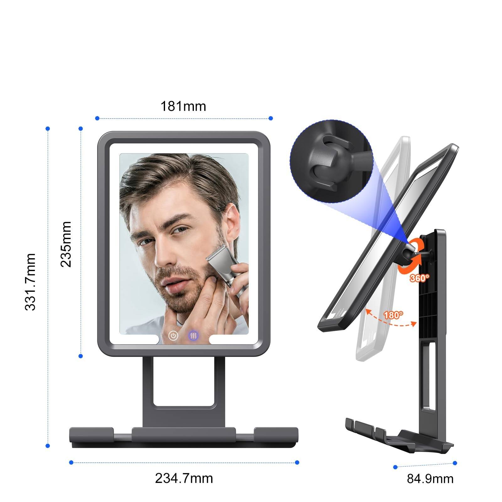 181mm  
331.7mm  
235mm  
234.7mm  
84.9mm  
360°  
180°