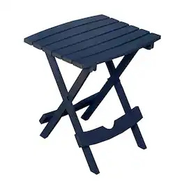 Adams - Quik Fold Midnight Rectangular Resin Folding Side Table - Blue
