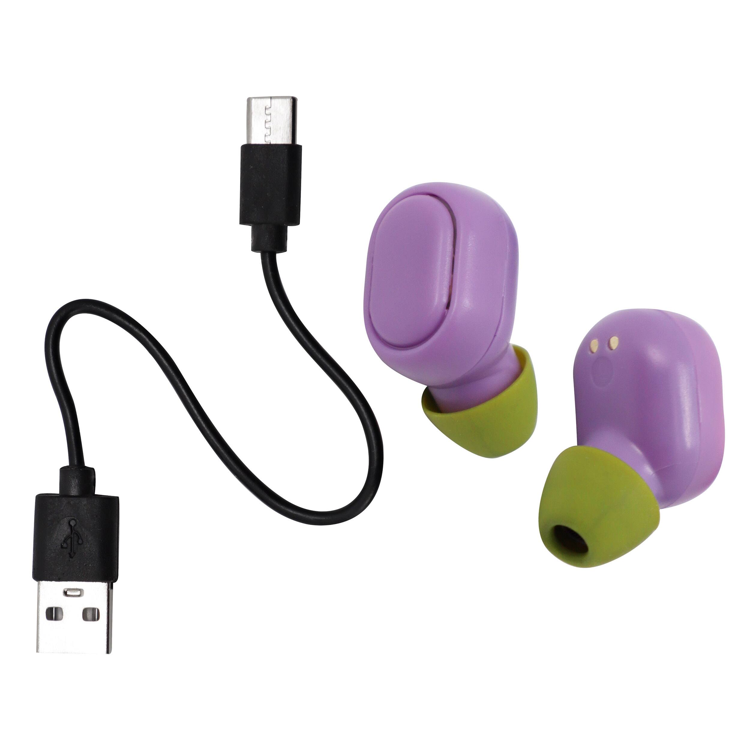 Alt View 2. Nickelodeon - Nickelodeon Ninja Turtles Donnie Wireless Bluetooth True Earbuds in Purple - Purple.