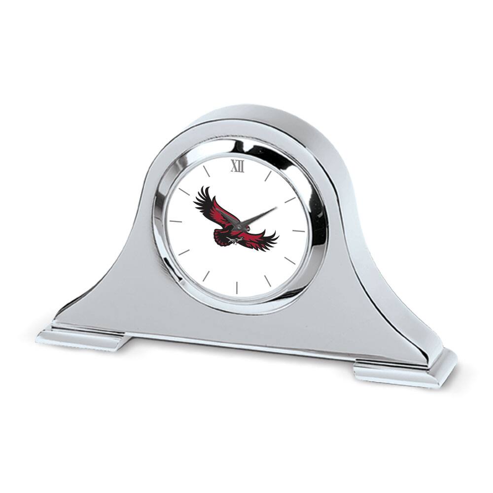Front. Jardine - Saint Joseph's Hawks Primary Team Logo Napoleon Desk Clock - Silver.