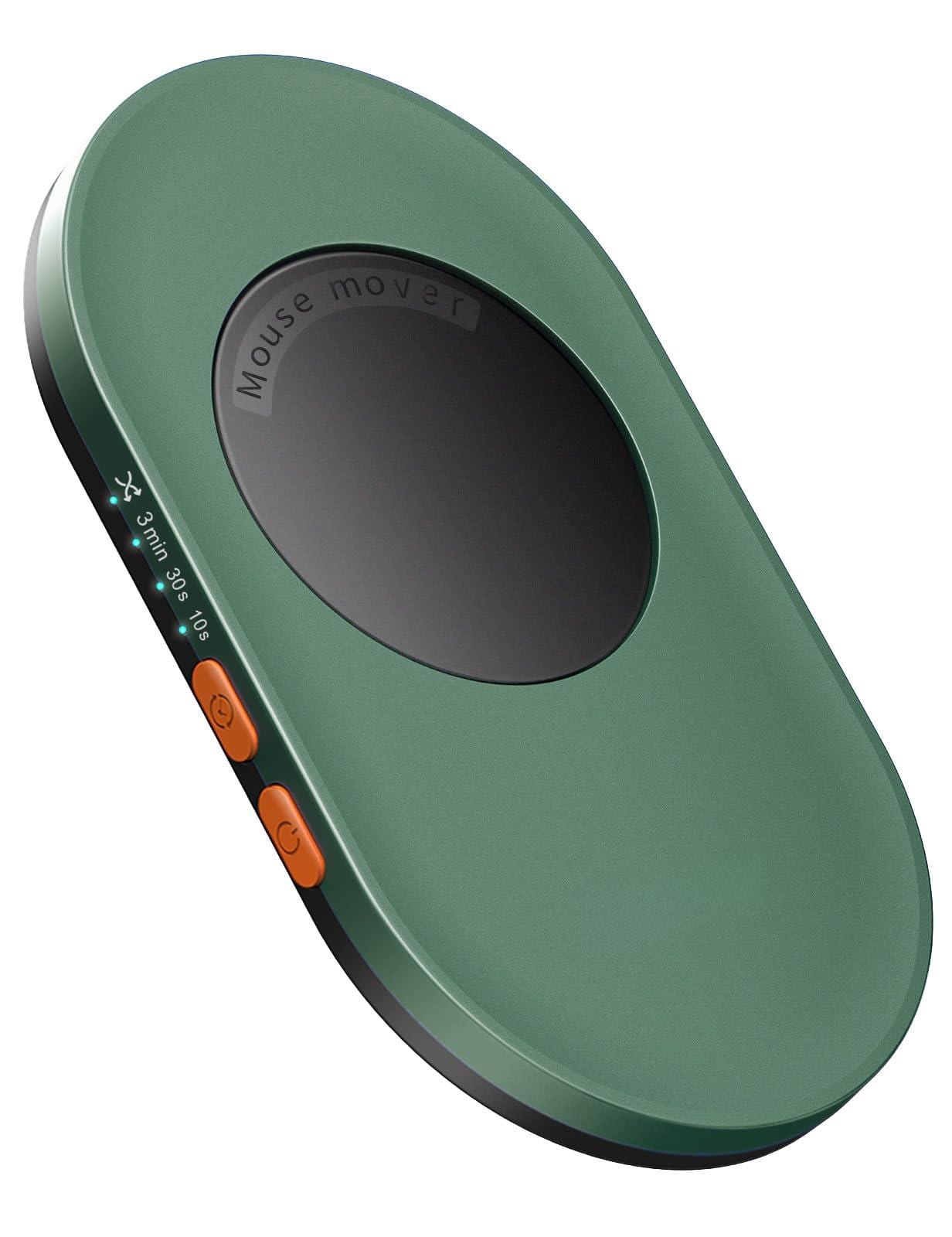 PO3TICJUNKI3 - Ultra Slim Mouse Mover Air With Adjustable Interval Timer Undetectable & Noiseless Simulates Realistic Move - Wired - Dark Green