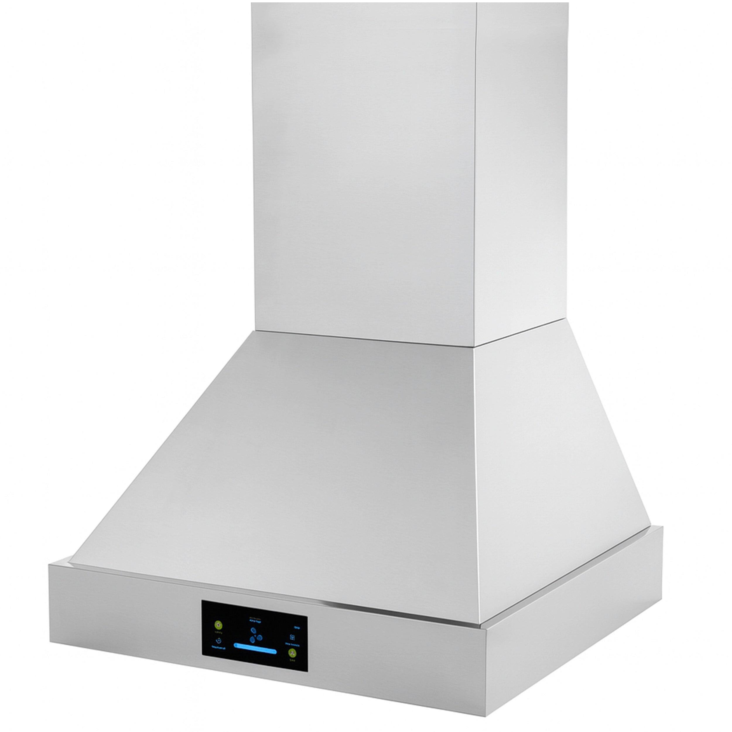 Back. Induction Hardware - 36 Inch Range Hood, Professional Wall Mount Vent Hood, 1000 CFM, efficient DC-Motor, Ultra-Quiet Multi-Speed, LED Lights - Stainless Steel.