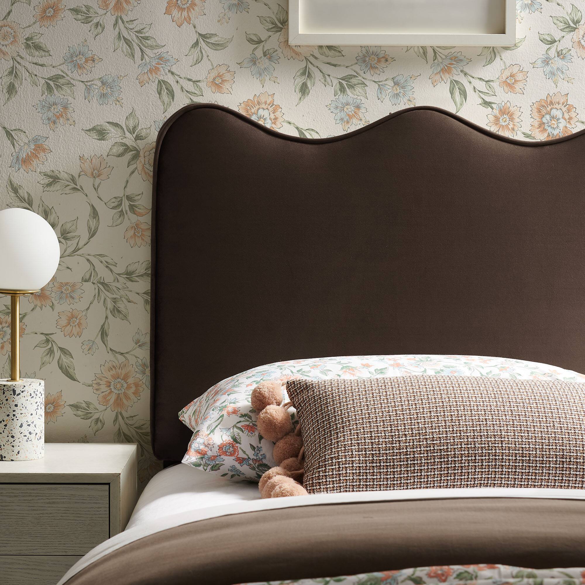 Alt View 1. Modway - Athena Upholstered Headboard by Modway - Chocolate Brown.