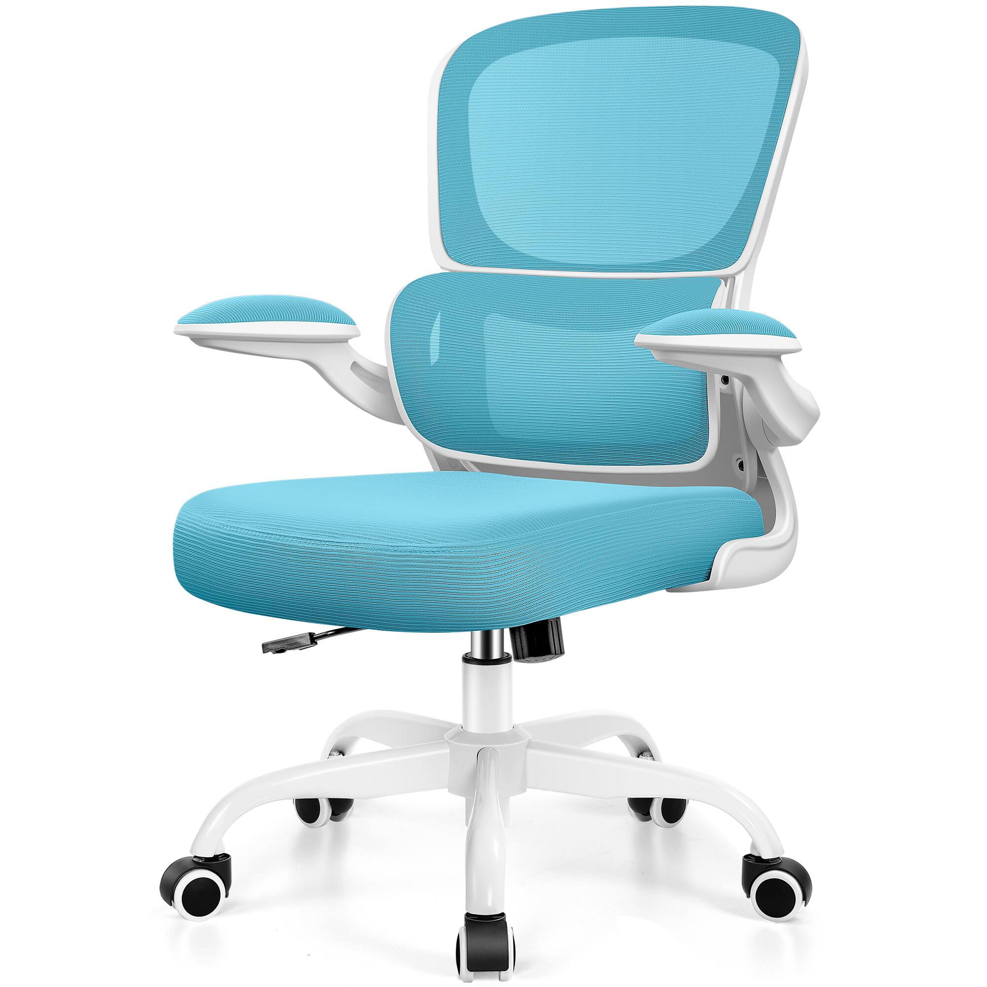 Alt View 4. KERDOM - Ergonomic Office Chair with Flip-up Arms, Breathable Mesh High Back Home Computer Chair with Lumbar Support, Desk Chair - Blue.