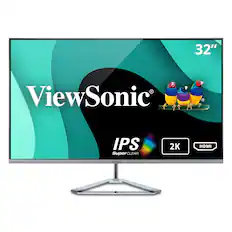 Front. ViewSonic - VX3276-2K-MHD 32" IPS LCD UHD Monitor (DisplayPort and HDMI) - Silver.