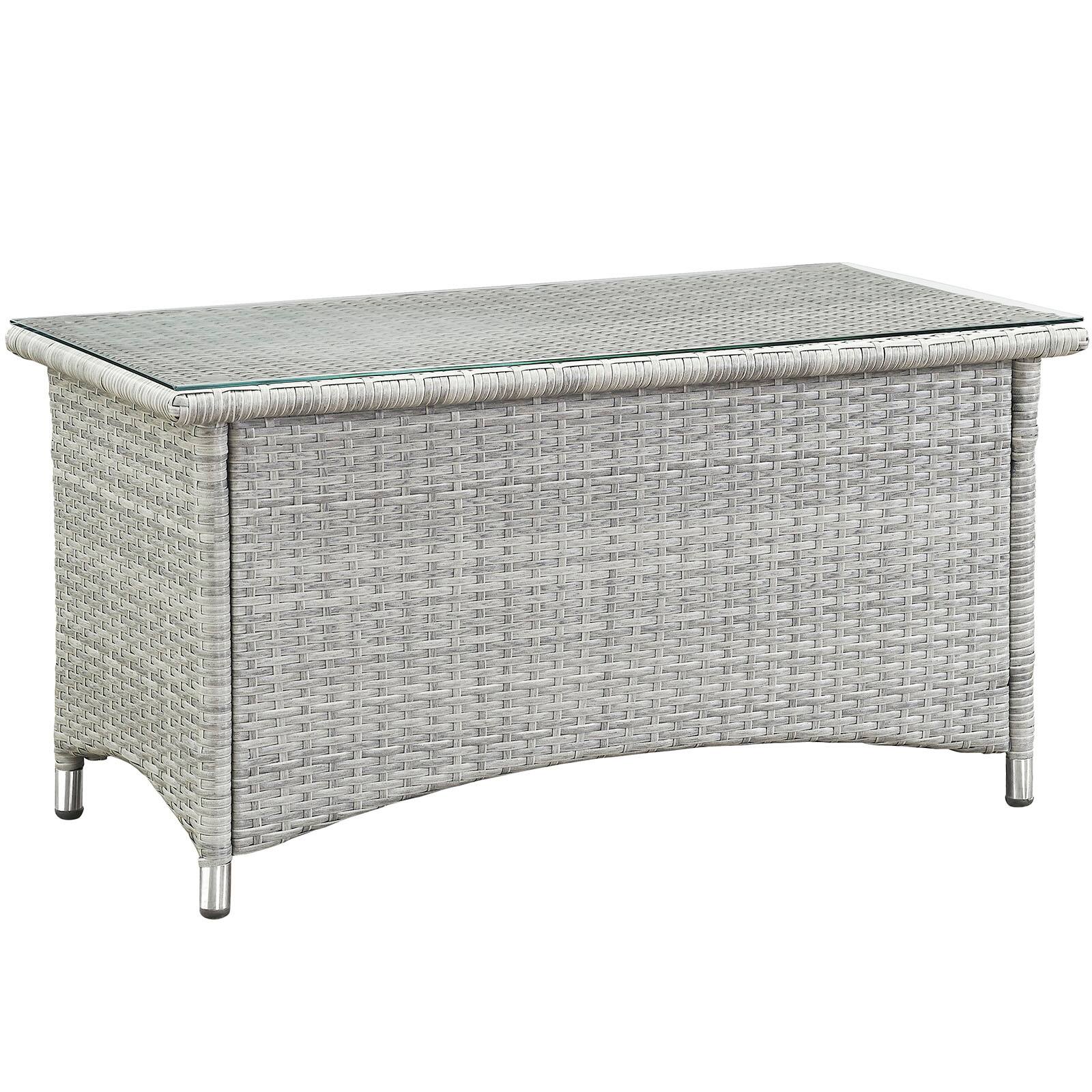 Alt View 2. Modway - Bridge 4 Piece Outdoor Patio Patio Conversation Set by Modway - Light Gray Beige.