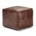 Front. Simpli Home - Sheffield Square Pouf - Brown.