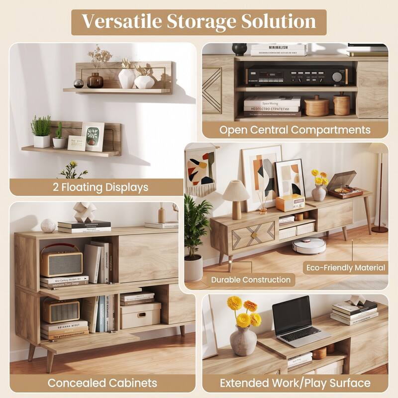 Versatile Storage Solution

Space Moving HEOTECTRO 
Open Central Compartments
2 Floating Displays
Modem Mo-Century betutwebe Design
Eco-Friendly Material Durable Construction
DRIANNA MISET
Concealed Cabinets
Extended Work/Play Surface