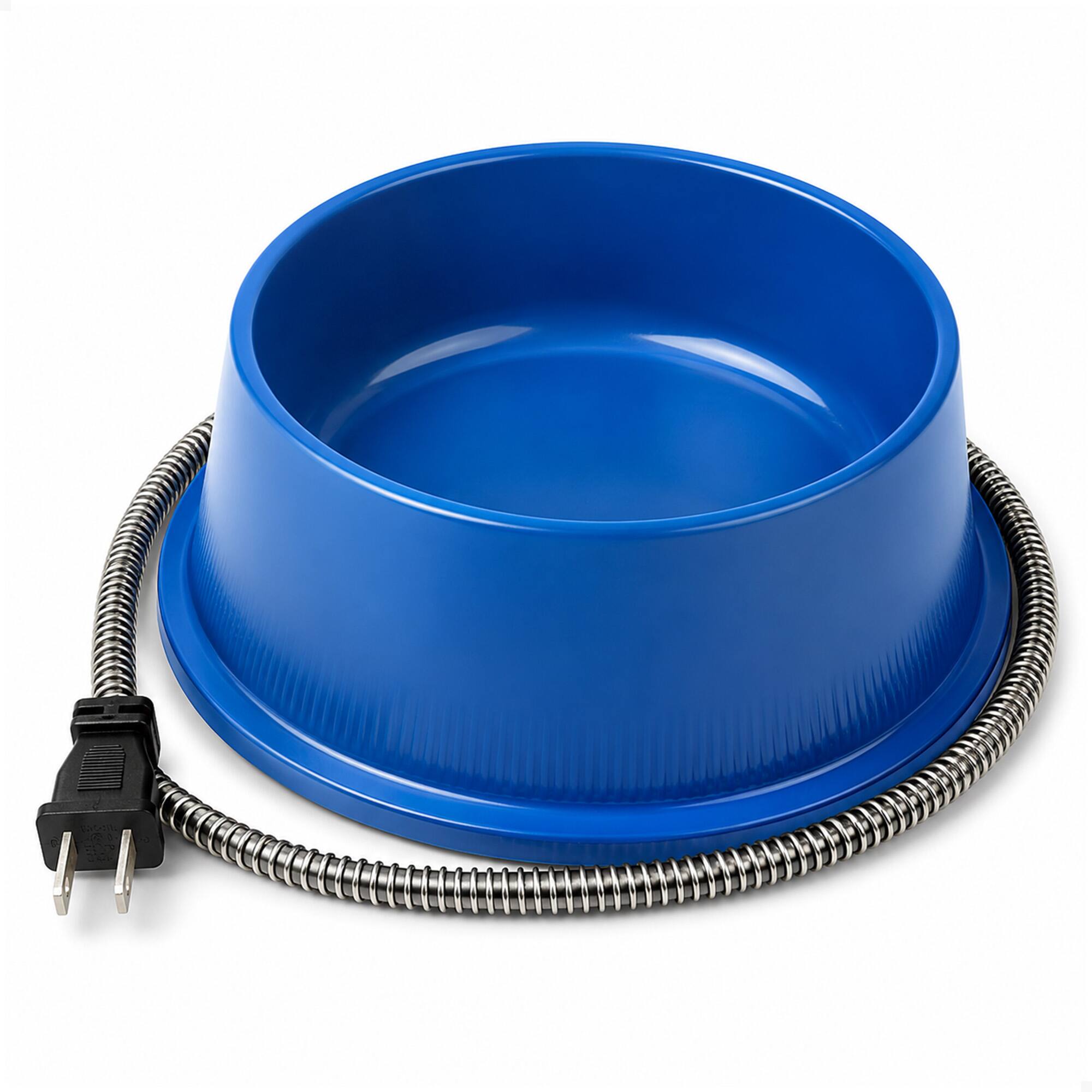 Front. Farm Innovators - Farm Innovators Plastic Heated Pet Bowl with Anti Chew Cord for All Breed Sizes - Blue.