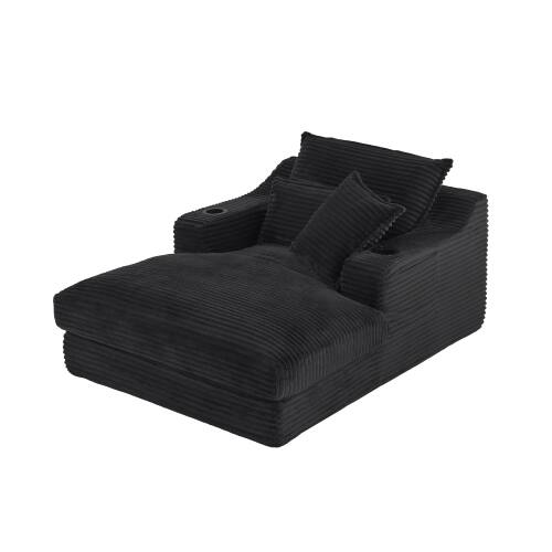 Alt View 5. GOODSILO - Modern Comfort Sofa with Cushioned Compression for Living Room, Bedroom, Apartment, and Office - Black.