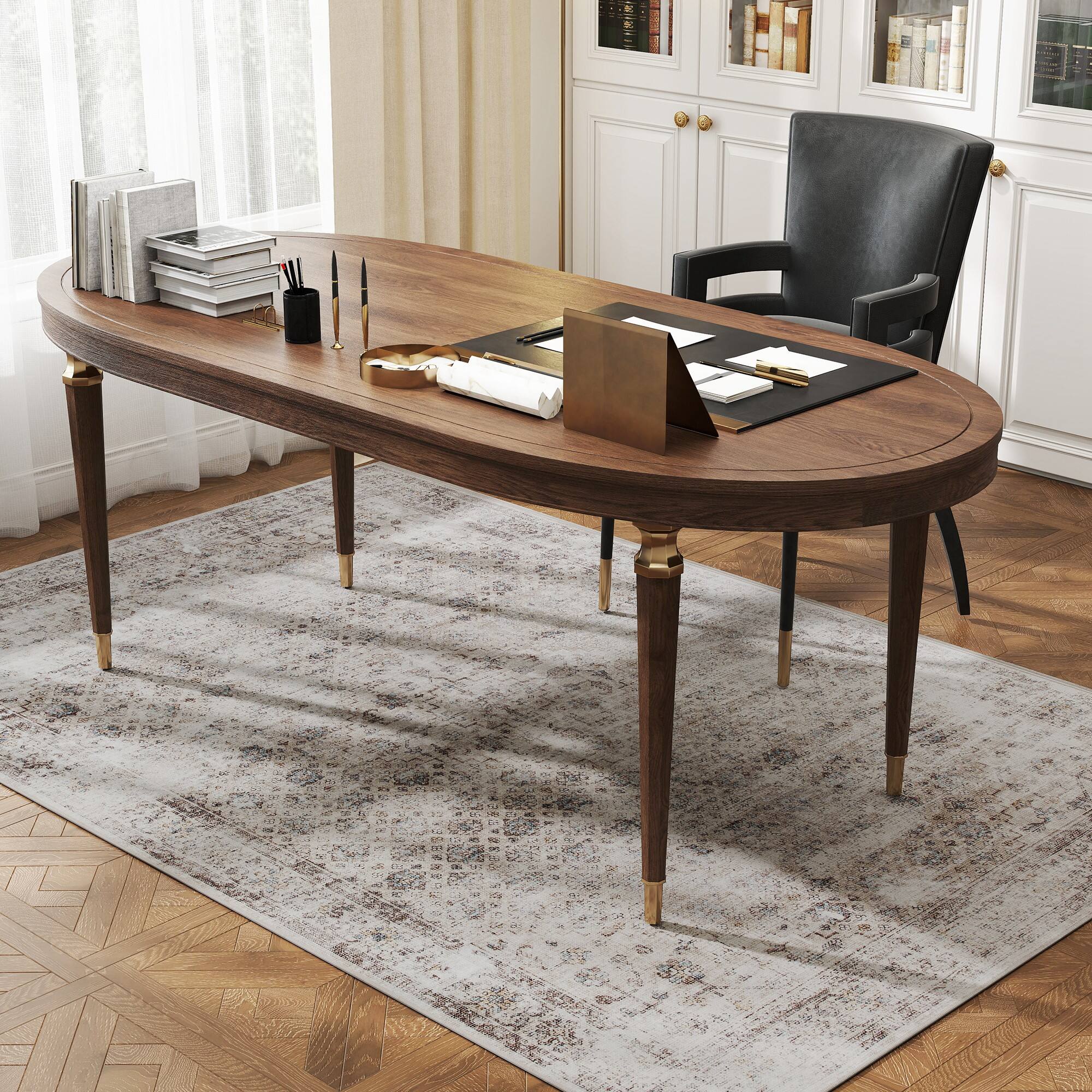 Alt View 8. Homcom - Area Rug 4x6, Machine Washable, Non-Slip Traditional, Light Mixed-Brown - Light Mixed Brown.