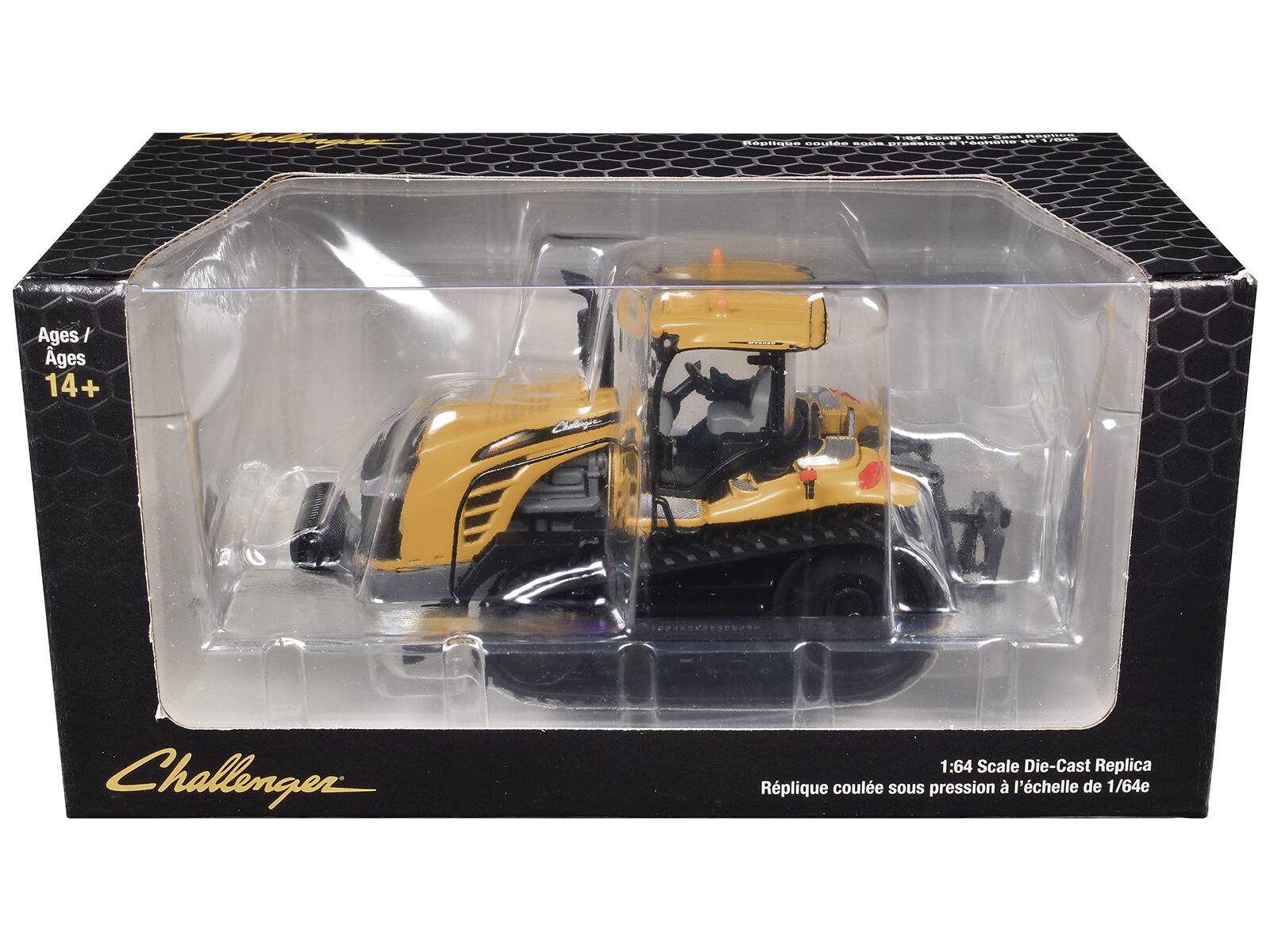 BOT DIBIS me-cos  
Comments - 11000 Raptiaus COULDO GORE messain  
Ages 14+  
Challenger  
1:64 Scale Die-Cast Replica  
Réplique coulée sous pression à l'échelle de 1/64e