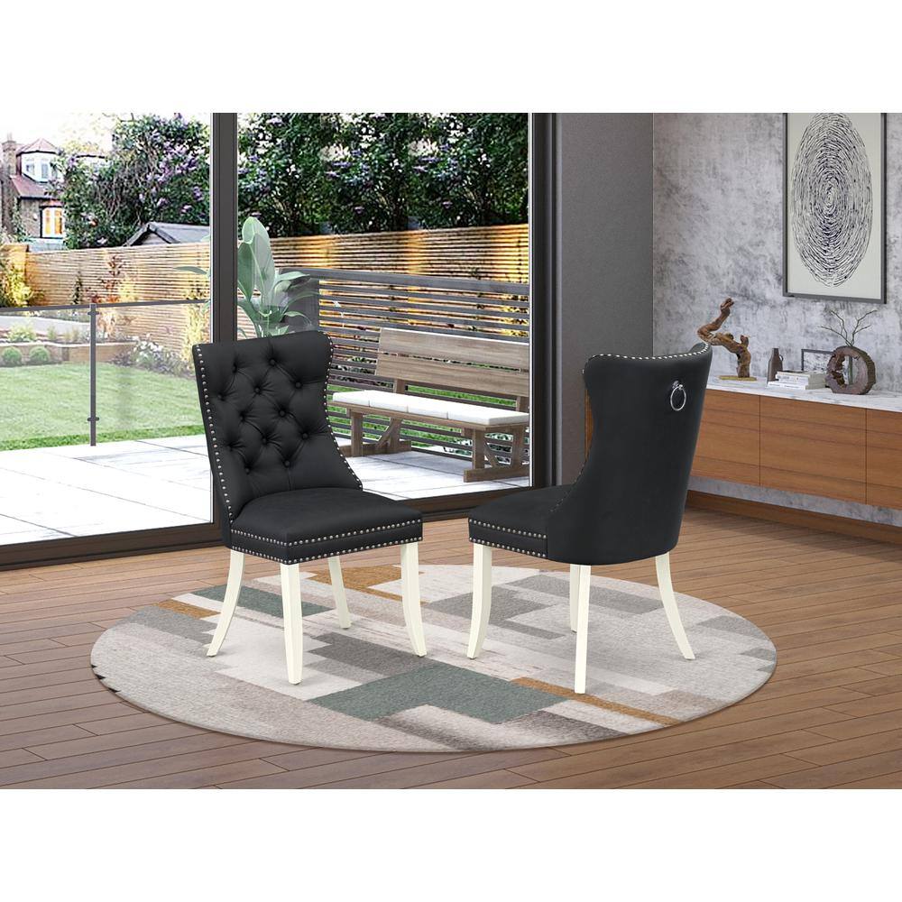 Alt View 2. East West Furniture - Parson Dining Chairs - White.