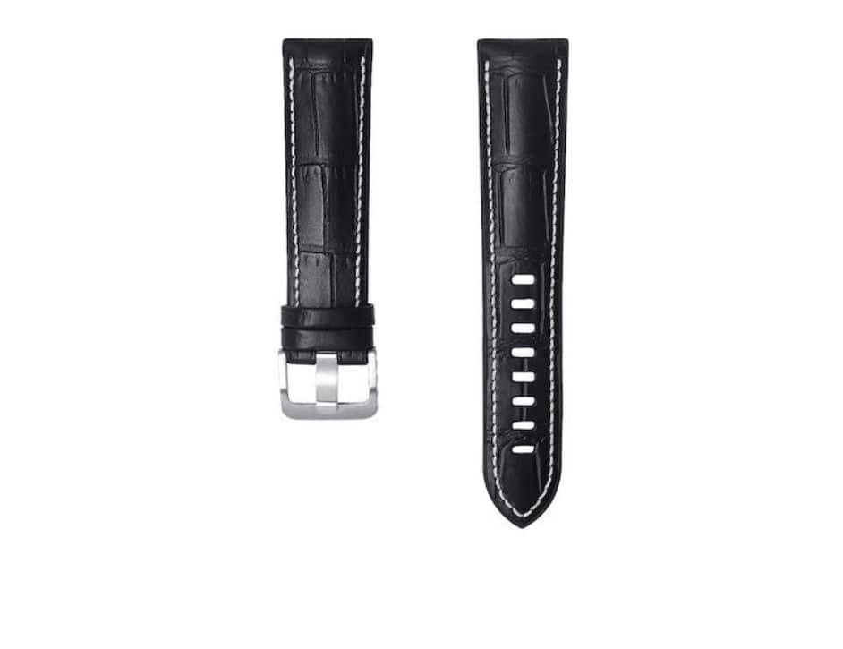 Front. Samsung - Strap Studio Serafil Prime 22mm Watch Band | Color: Black - Black.
