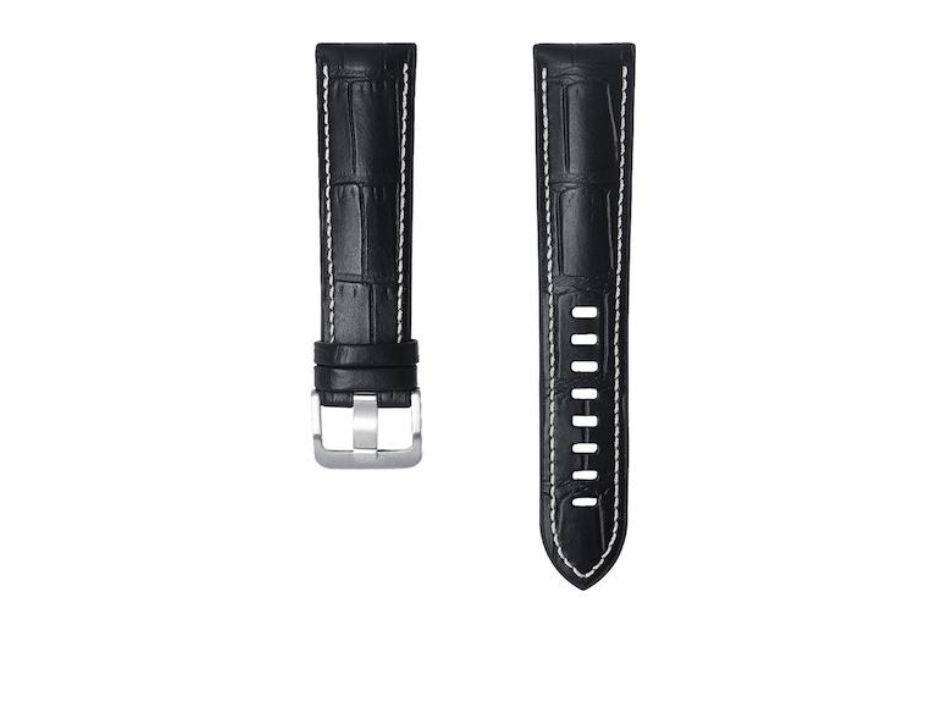 Front. Samsung - Strap Studio Serafil Prime 22mm Watch Band | Color: Black - Black.