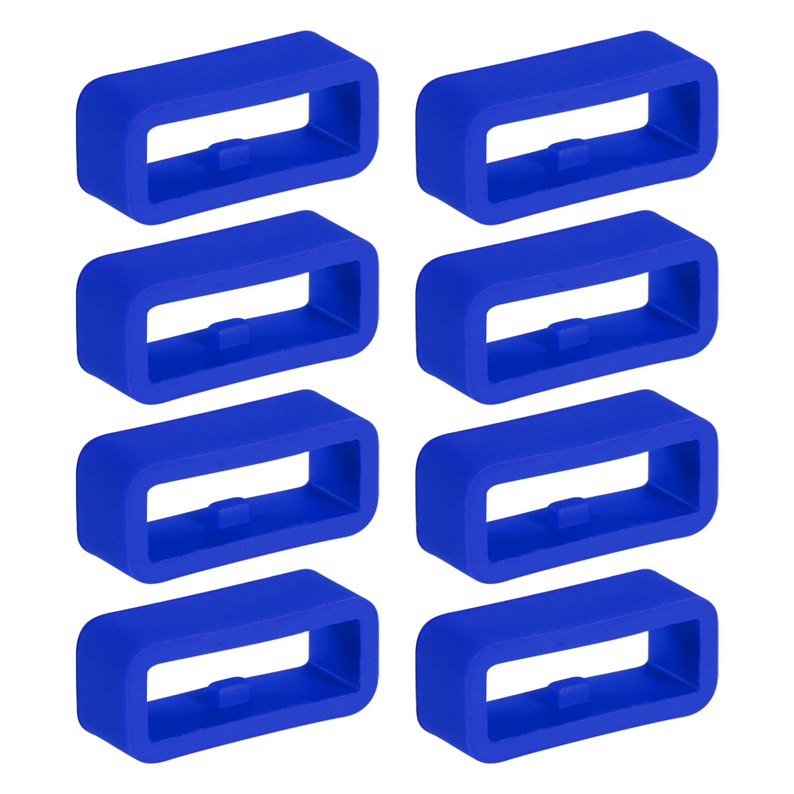 Unique Bargains - Watch Band Holder Loop, 8pcs Universal Silicone Watch Replacement Band Strap Keeper Parts for Smart Sport (16mm) - Blue