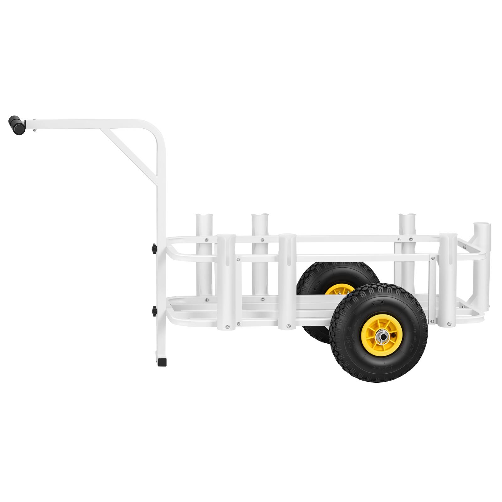 Alt View 5. VEVOR - Beach Fishing Cart, 200 lbs Load Capacity, Fishing Cart Wagon with Heavy-Duty Carbon Steel Frame,11 in All-Terrain Tires - White.