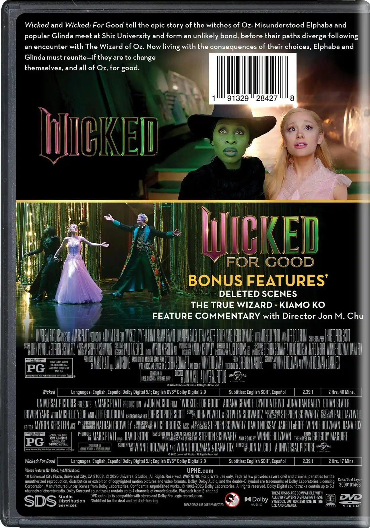 Back. Wicked 2-Film Collection   - DVD.