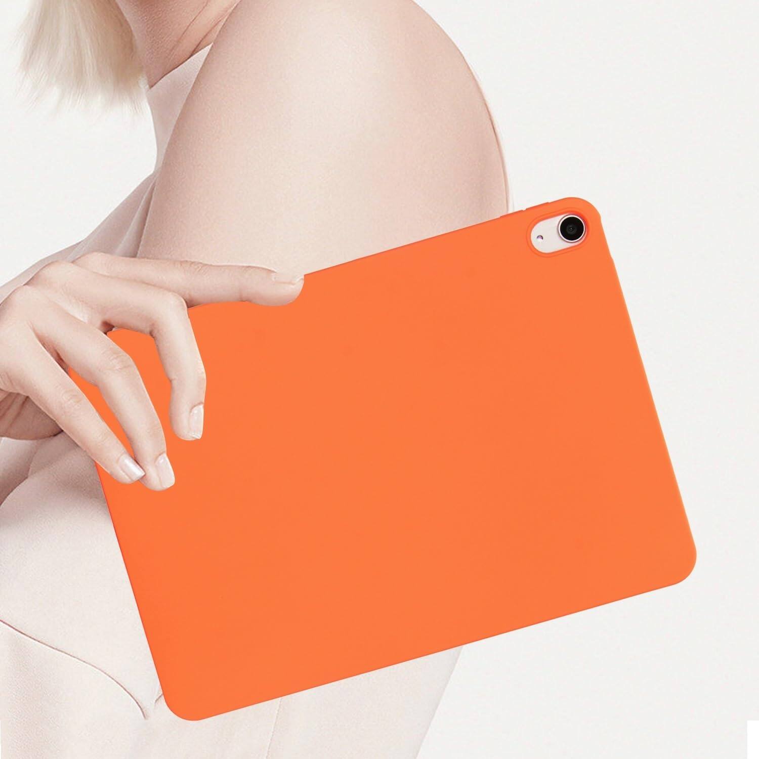 Alt View 4. Dteck - Case For Apple iPad mini (A17 Pro) 2024 & iPad mini 2021 Slim Lightweight Soft TPU Skin-Friendly Protective Cover - Orange.