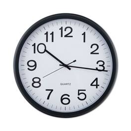 Universal - UNV11641 13.5 in. Round Wall Clock - Black Case - White/Black