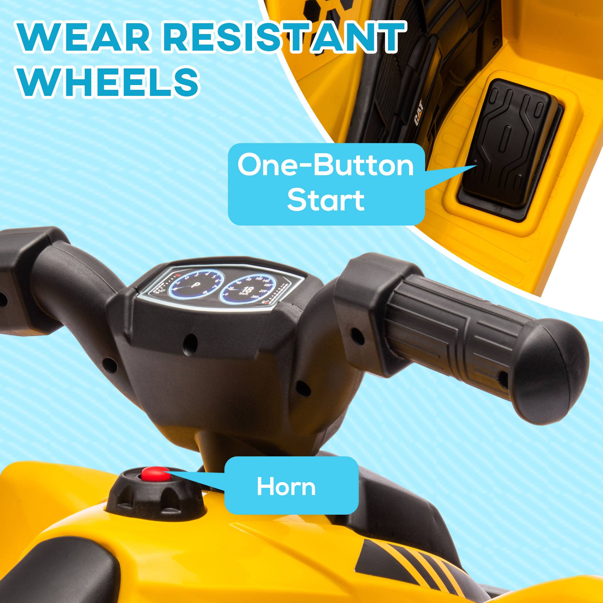 WEAR RESISTANT WHEELS

One-Button Start

Horn