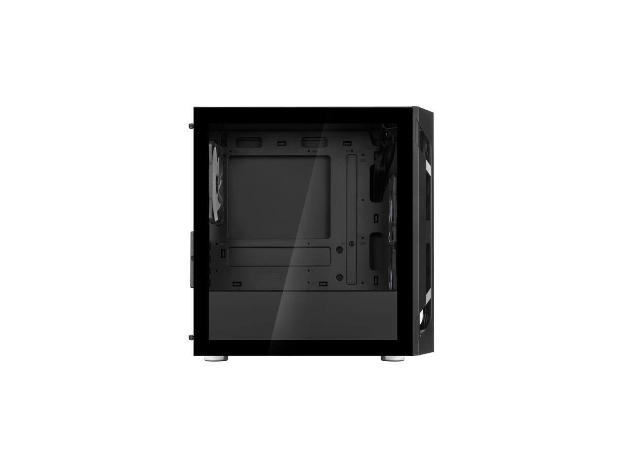 Alt View 3. SilverStone - Silverstone FAH1MB-PRO Tempered Glass Case, 3 ARGB Fans, Black, Micro-ATX, Mini-DTX, Mini-ITX - Black.