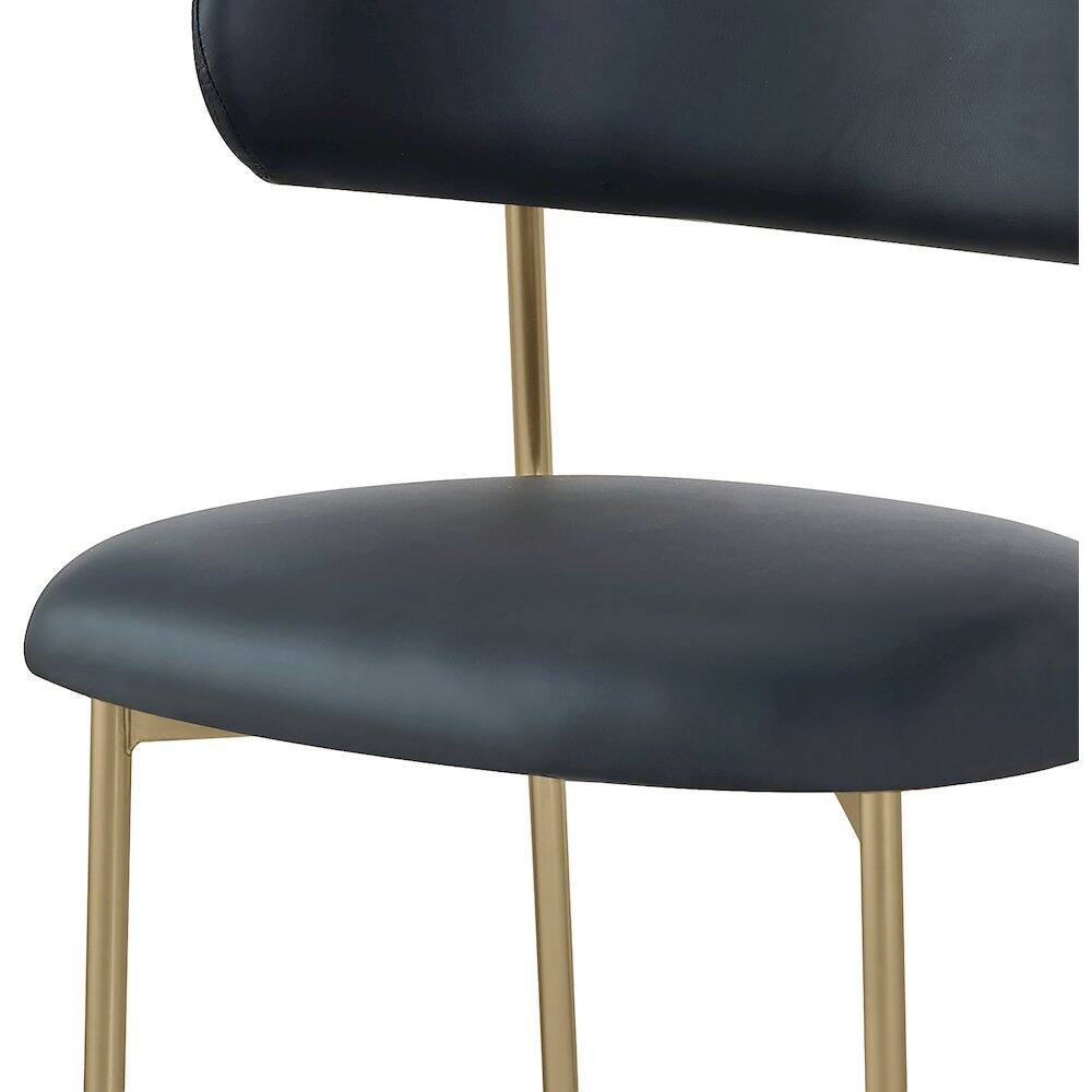 Alt View 4. Meridian Furniture - Lupita Black Vegan Leather Dining Chair, Set of 2 - Black.
