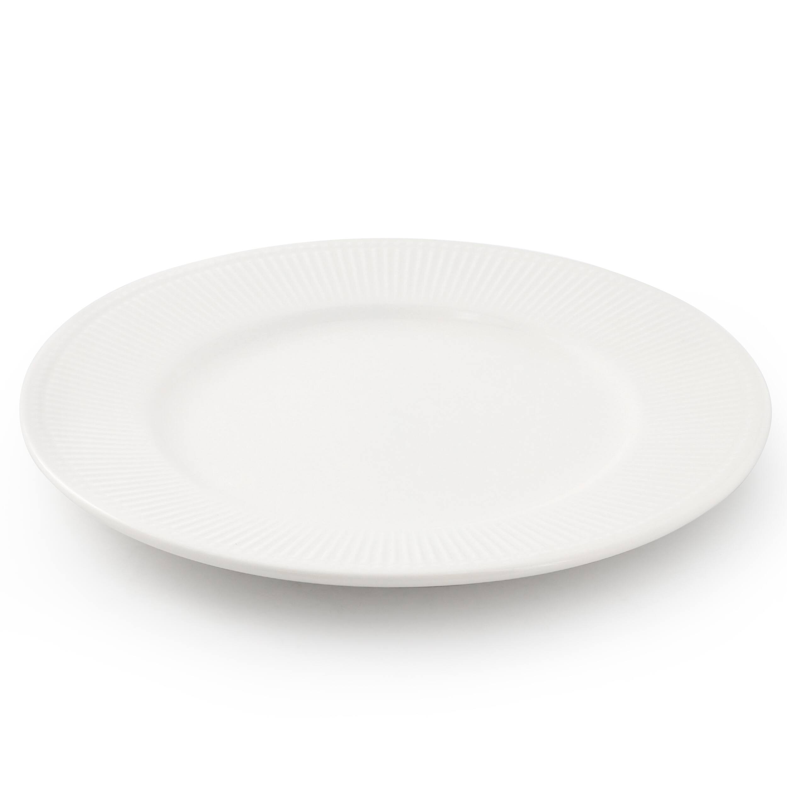 Angle. Elama - Elama Gretel 6 Piece Round Stoneware Dinner Plate Set in White - White.
