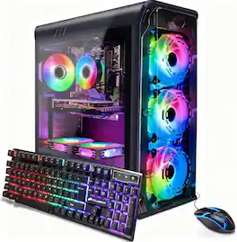 STGAubron - Gaming Desktop PC, Intel Core i5-10400F up to 4.3Ghz, GeForce RTX 2060S 8G, 16GB DDR4, 1TB SSD, WiFi 6, Win11H - Black
