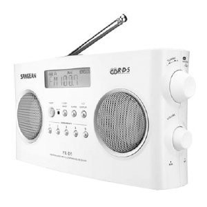 Sangean White Digital AM/FM Portable Radio - Sangean Compatible -  Battery/AC Powered - Compact Design - 10 Memory Presets - Headphone Jack -  Cordless in the Boomboxes & Radios department at