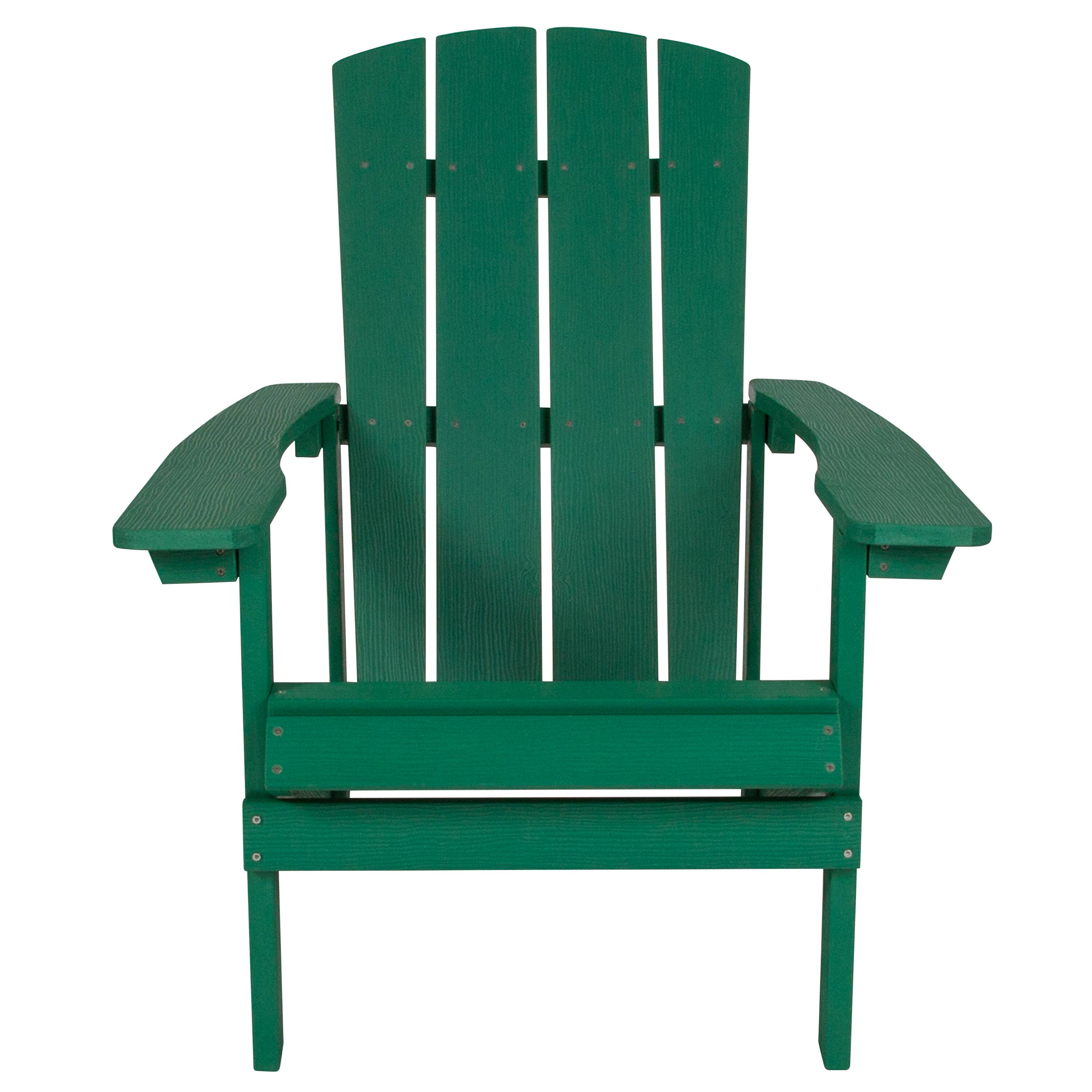 Alt View 8. Emma + Oliver - 2 Pack Outdoor All-Weather Poly Resin Wood Adirondack Chairs - Green.