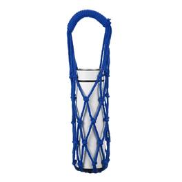 Unique Bargains - Crochet Water Bottle Carrier Bag, Handwoven Cotton Rope with Twisted Handle for Hiking Travel - Dark Blue