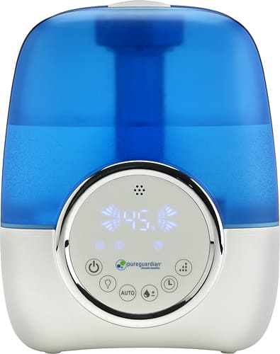 PureGuardian - 1.5 Gal. Cool Mist Humidifier - White/Blue - Larger Front