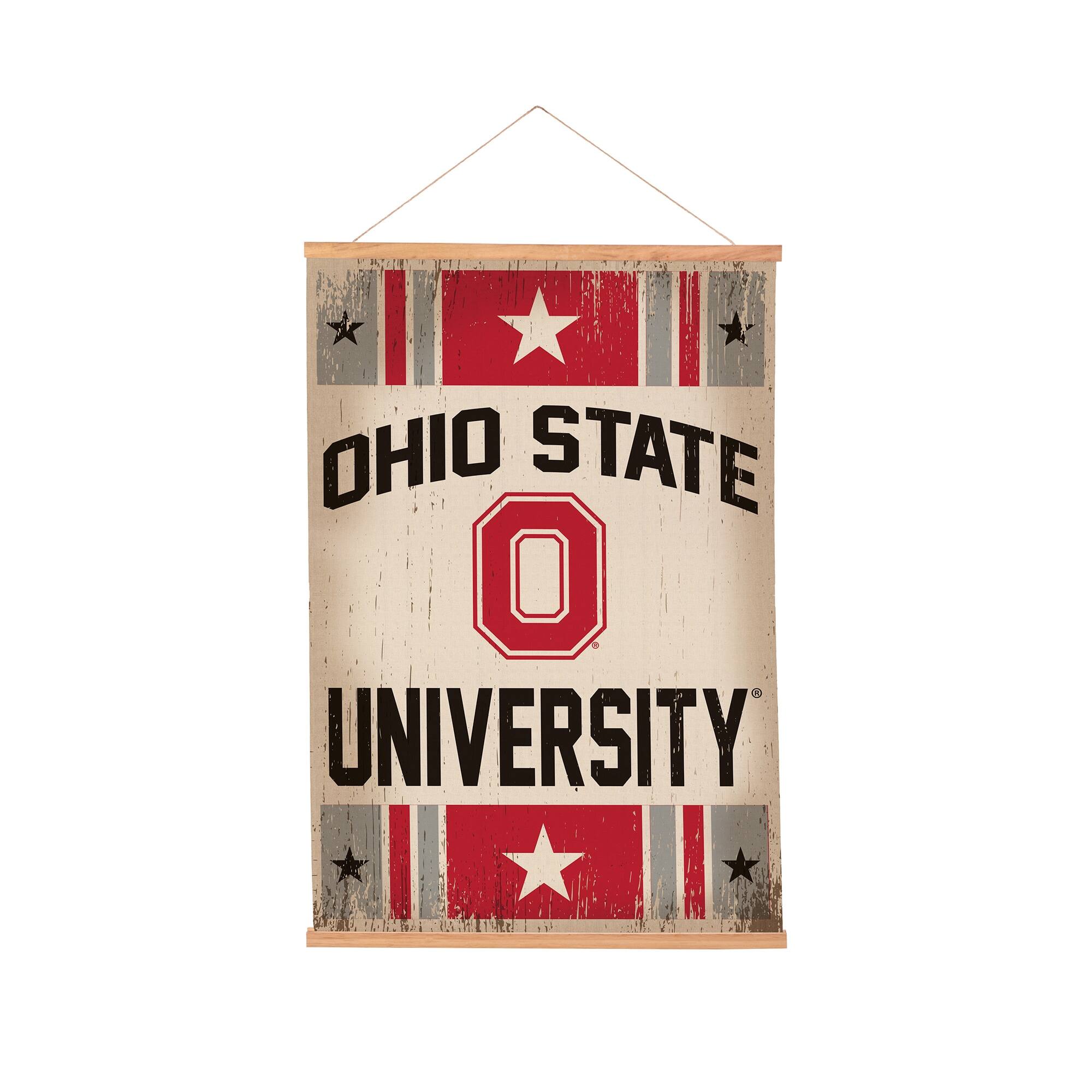 Ohio State Buckeyes 24" x 36" Antique Style Canvas Wall Art Tapestry with Wood Frame