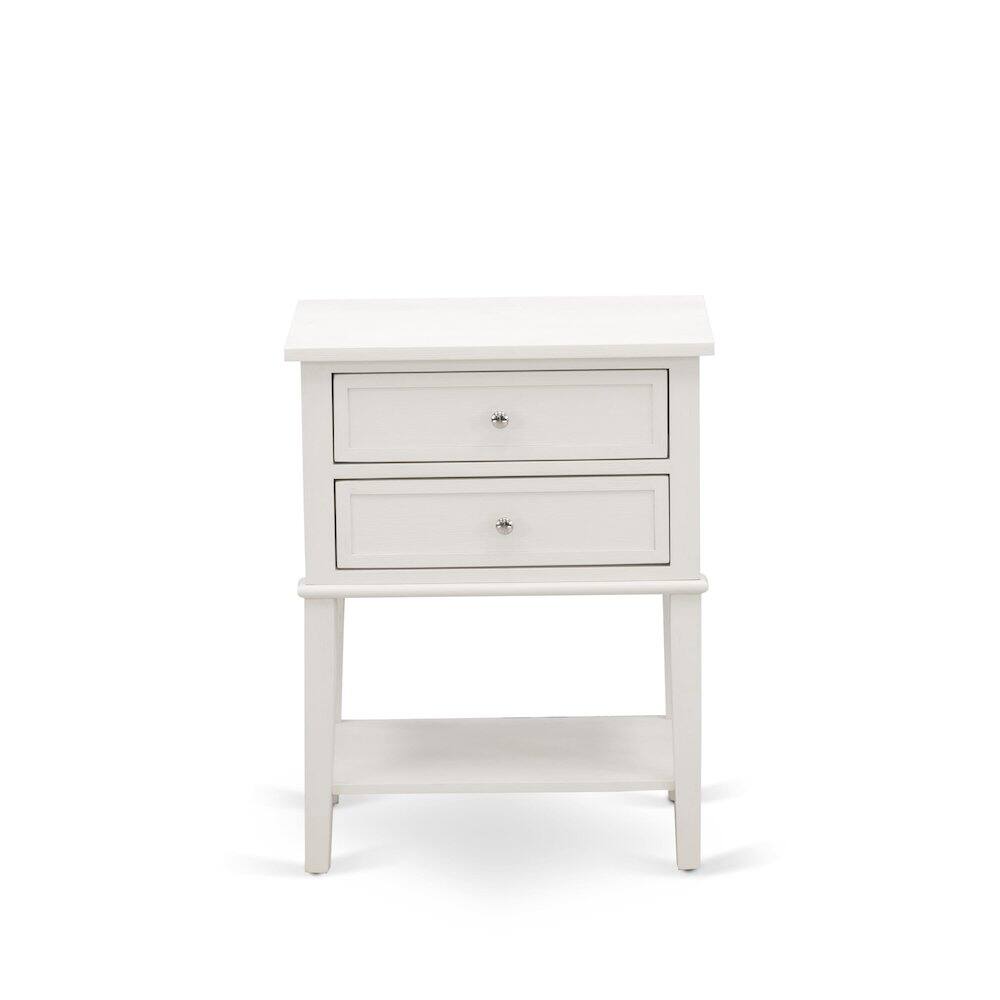 Back. East West Furniture - East West Furniture VL-0C-ET Small Night Stand with 2 Wooden Drawers, Stable and Sturdy Constructed - Wire brushed - Wire Brushed Butter Cream.