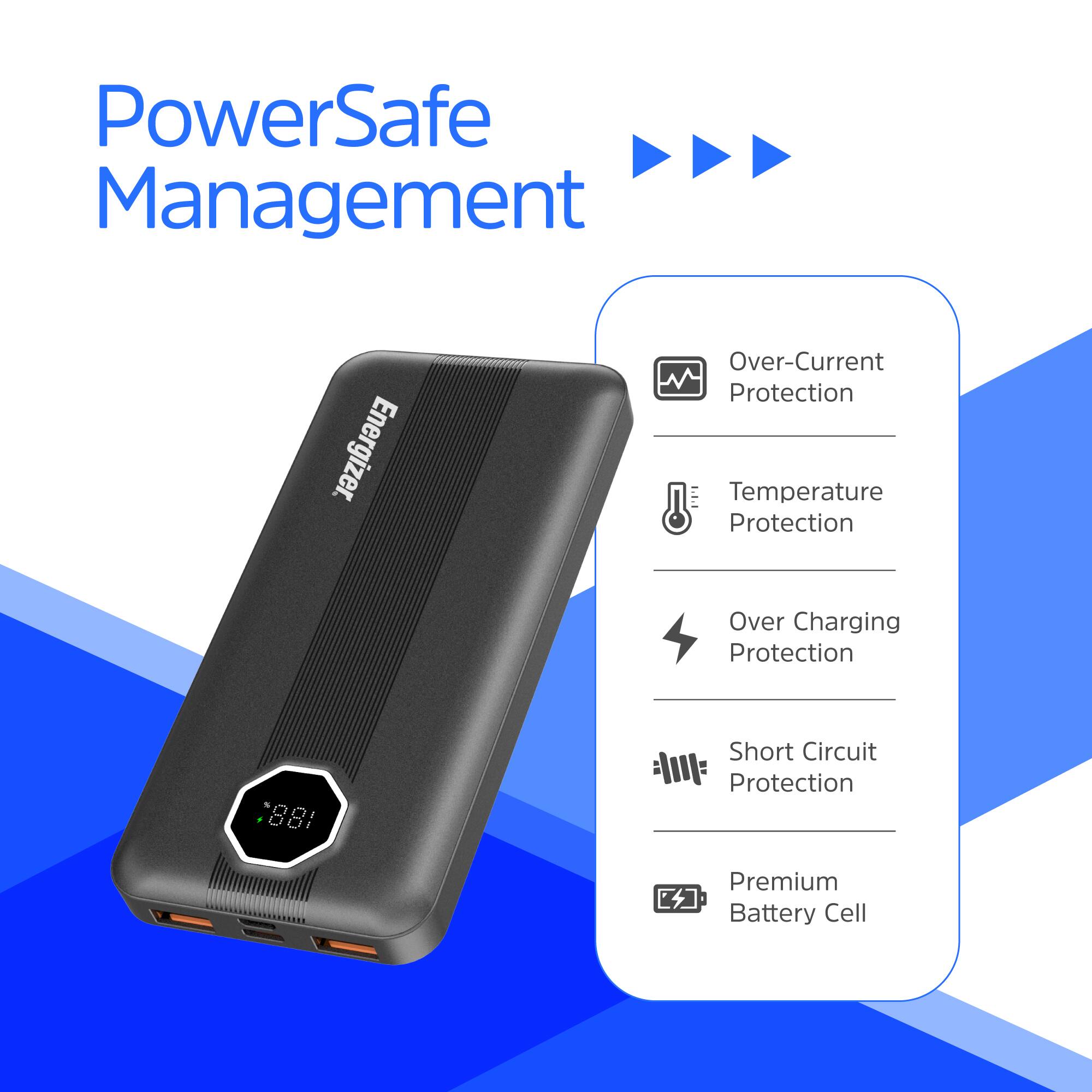 PowerSafe Management Energizer. Over-Current Protection Temperature Protection Over Charging Protection Short Circuit Protection Premium Battery Cell