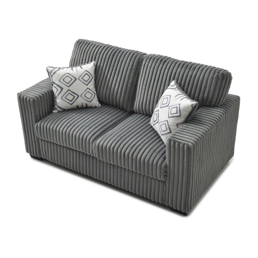 Angle. Glory Furniture - Teddy Loveseat - Gray.