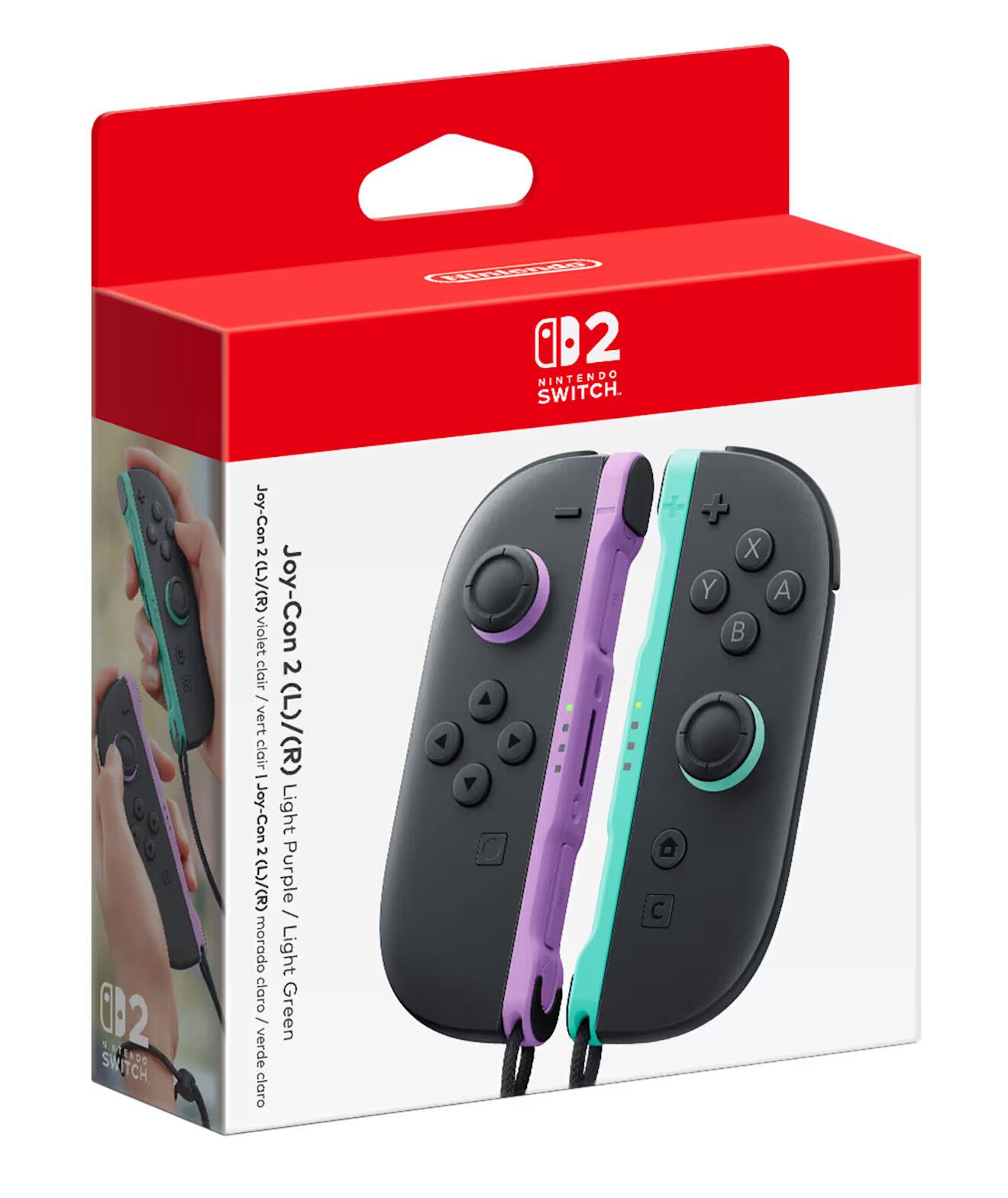 Nintendo Switch Joy-Con 2 (L)/(R) Joy-Con violet 2 clair / vert (L)/(R) clair I Joy-Con Light 2 (L)/(R) Purple / morado Light claro Green / verde claro A + X Y A